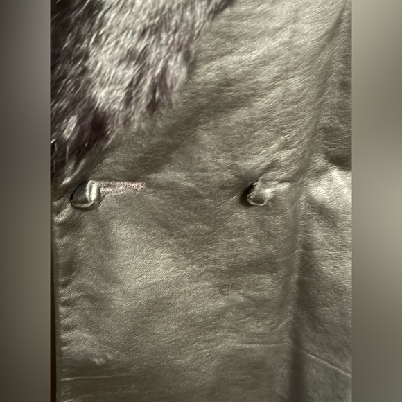Gorgeous black genuine leather and fur jacket from Neiman Marcus, size 8 - Picture 3 of 17